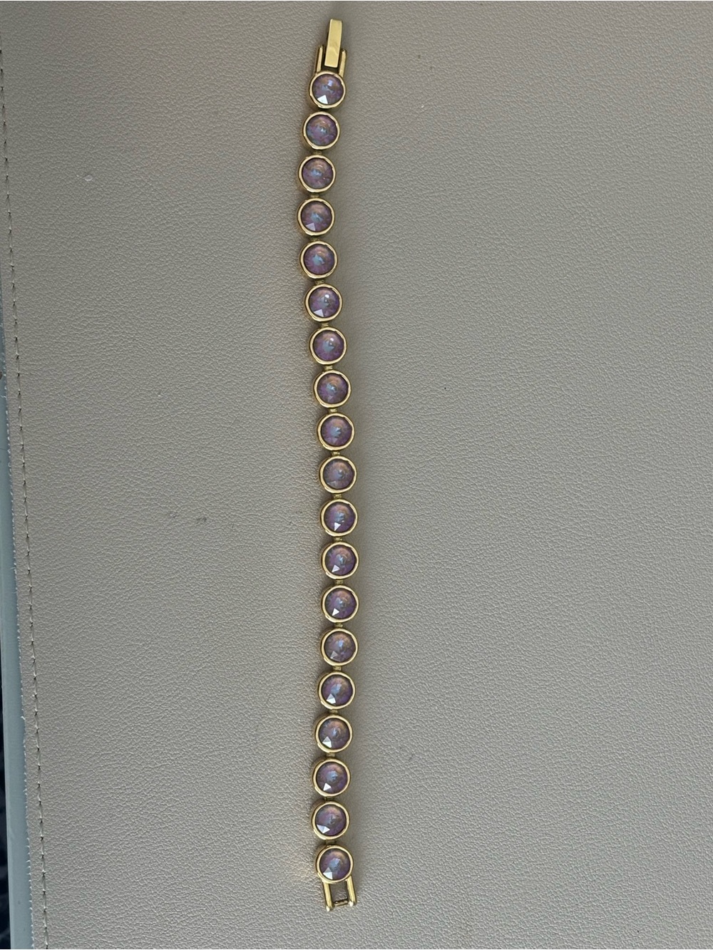 Touchstone Crystal Gold-Tone Bracelet with Lavender Crystals